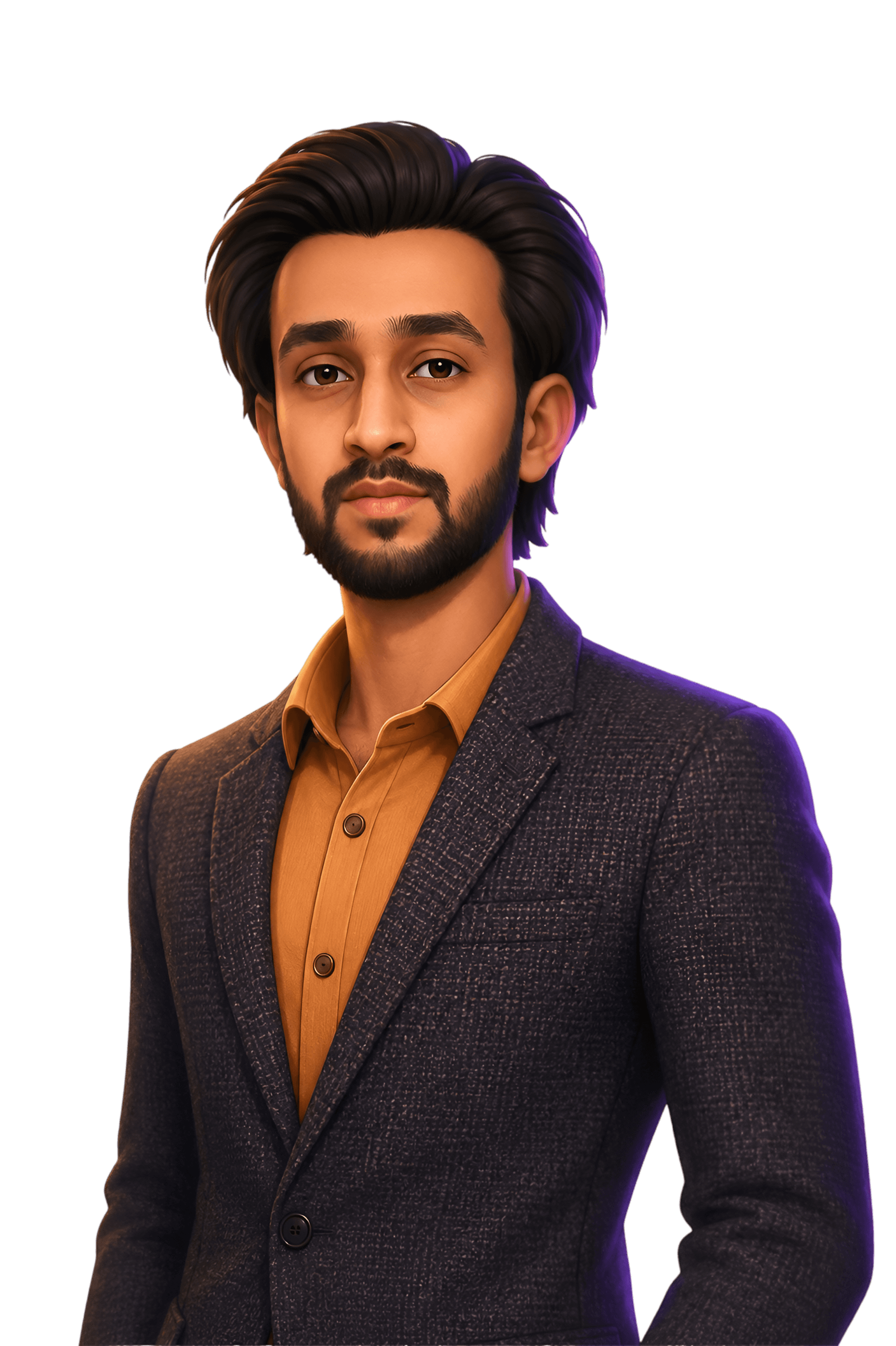 Illustrated portrait of Abdullah Ghaffar, WordPress and eCommerce developer